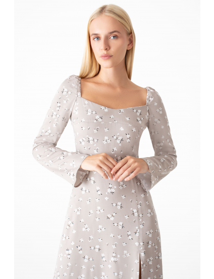 Картинка Сукня міді біла з принтом 